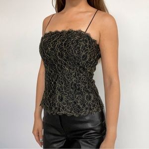Ralph Lauren Lace Top - Black with Gold Lace (Ready to Wear Runway Piece)